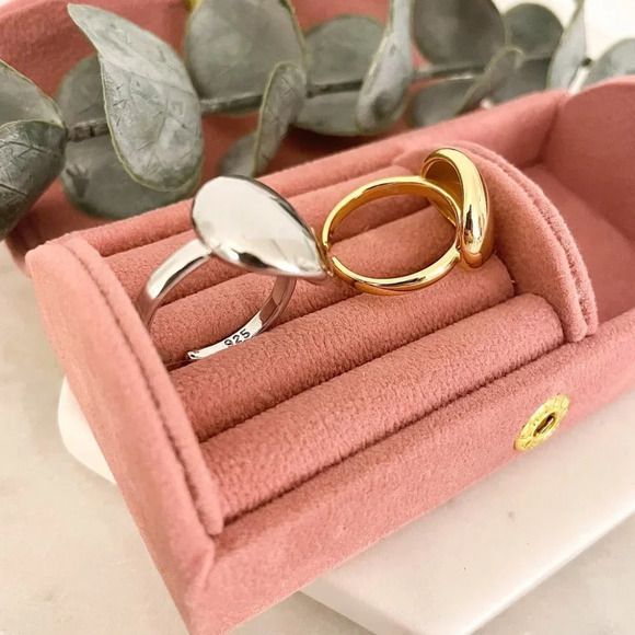 925 Sterling Silver Round Circle Ring Minimalist Ring Stacking Geometric Ring - Picture 8 of 9